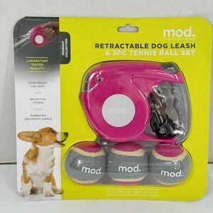 Retractable Dog Leash with 3 PC Tennis Ball Set Reflective‎ 15ft Cord RL0002-PKA
